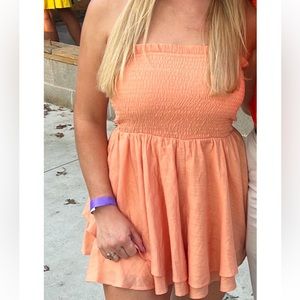 Vestique Pastel Orange Strapless Romper